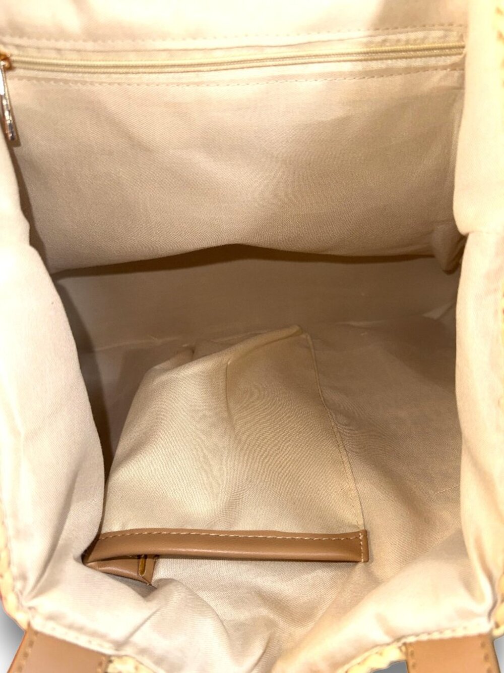 Sharif Woven Raffia 3D Floral Appliquรฉ Large Shoulder Crossbody Tote SAMPLE Bag - Picture 10 of 15